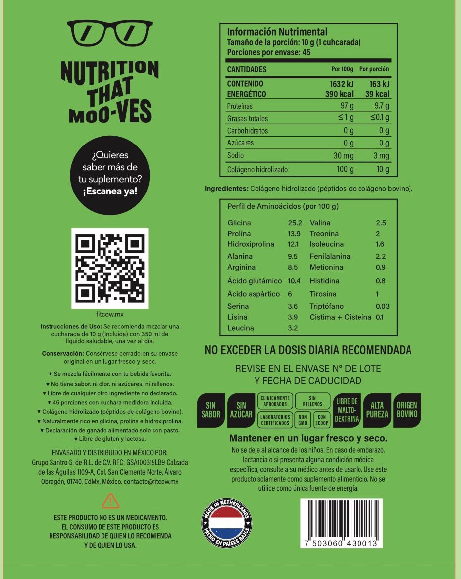 Colágeno Hidrolizado FIT COW 450 g